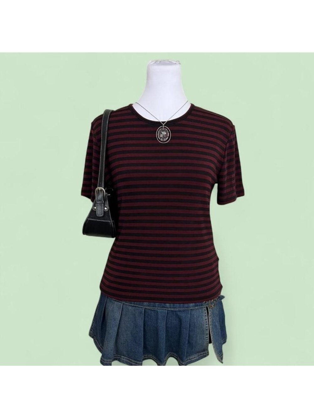 90s striped alt emo grunge slinky shirt